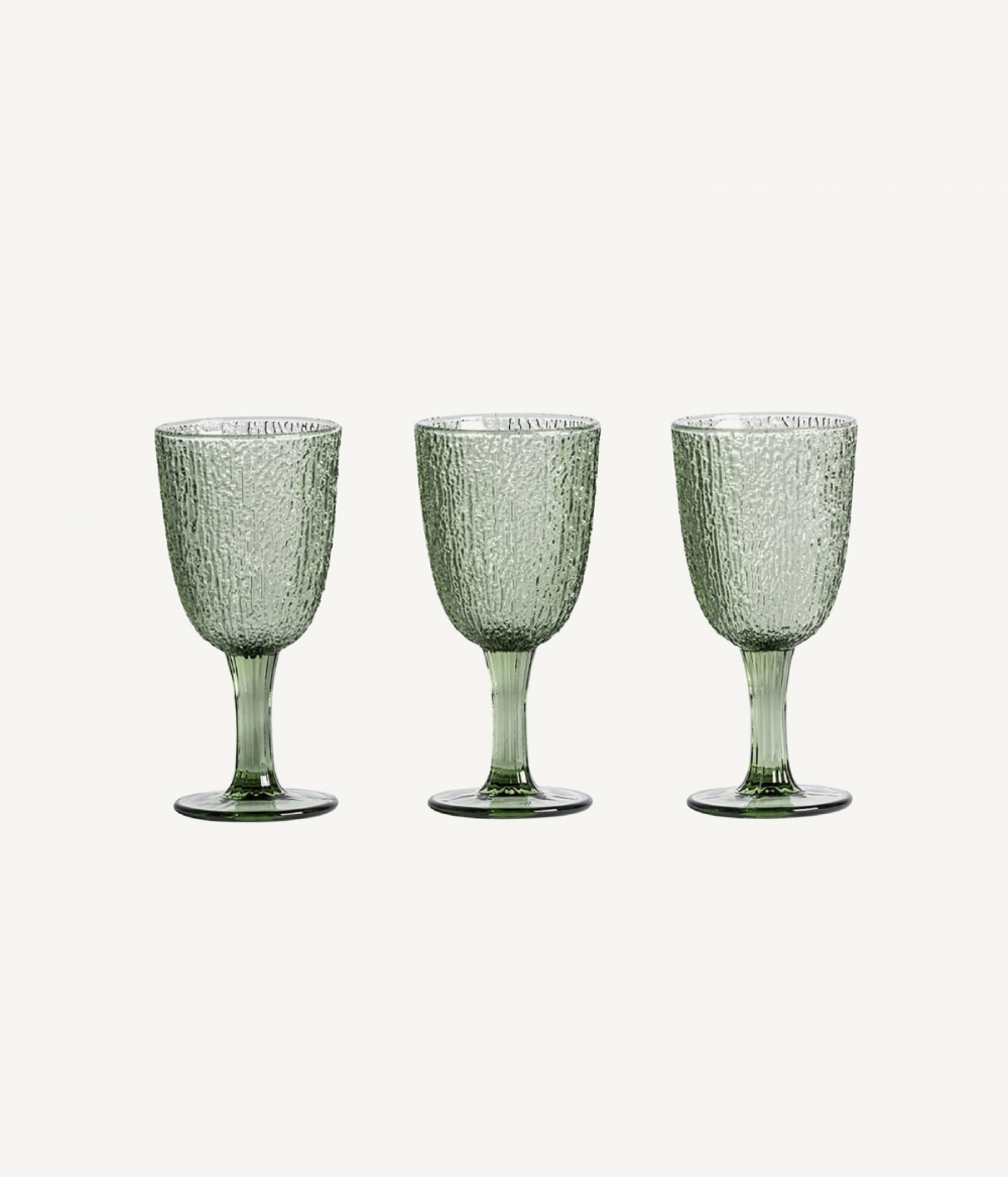 Set de 6 copas y vasos cristal verde vintage Gloss - Konzept Store®