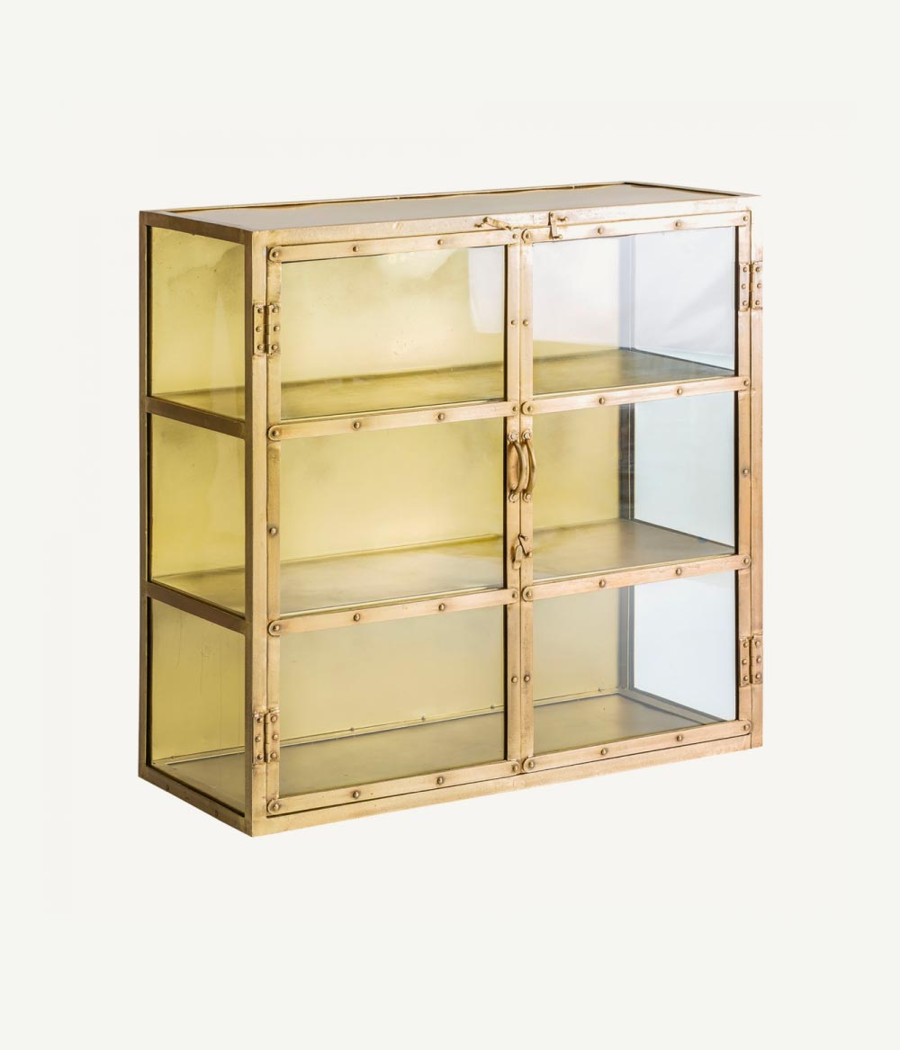 Estantería de metal dorado y cristal Lit - Konzept Store®